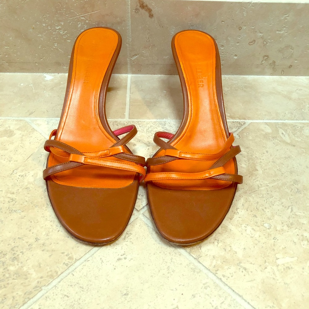 Orange strappy sandals